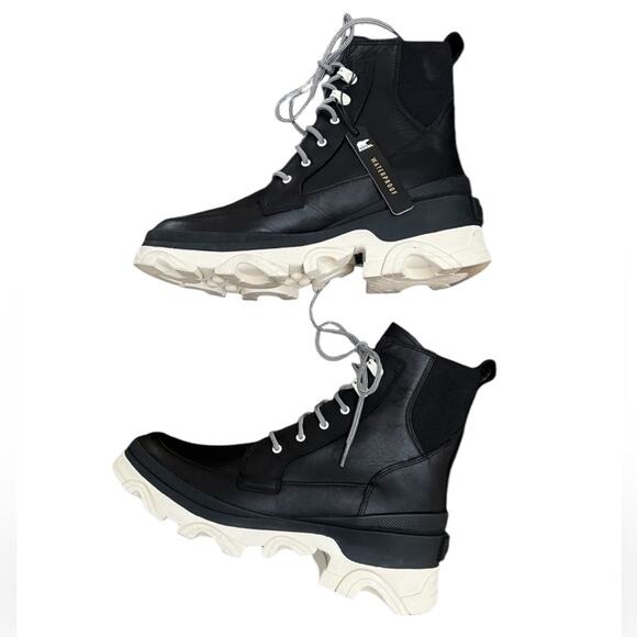 NWOT Sorel Brex Lace Up Winter Boot Black/Chalk – Sz 10 - Picture 6 of 10